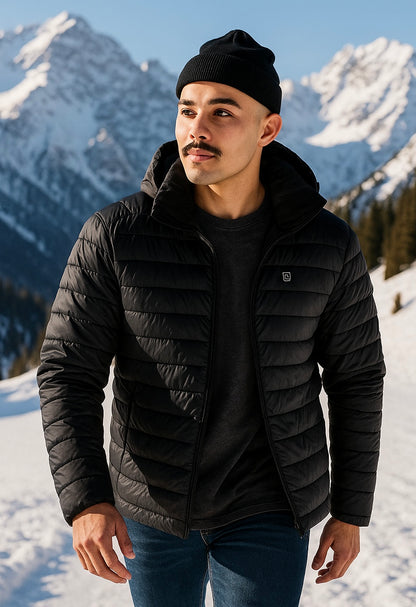 Winter Multi Zone Heating Jacket 2024 New Men's USB Intelligent Heating Waterproof Hooded Top Cold Resistant Warm Cotton Coat