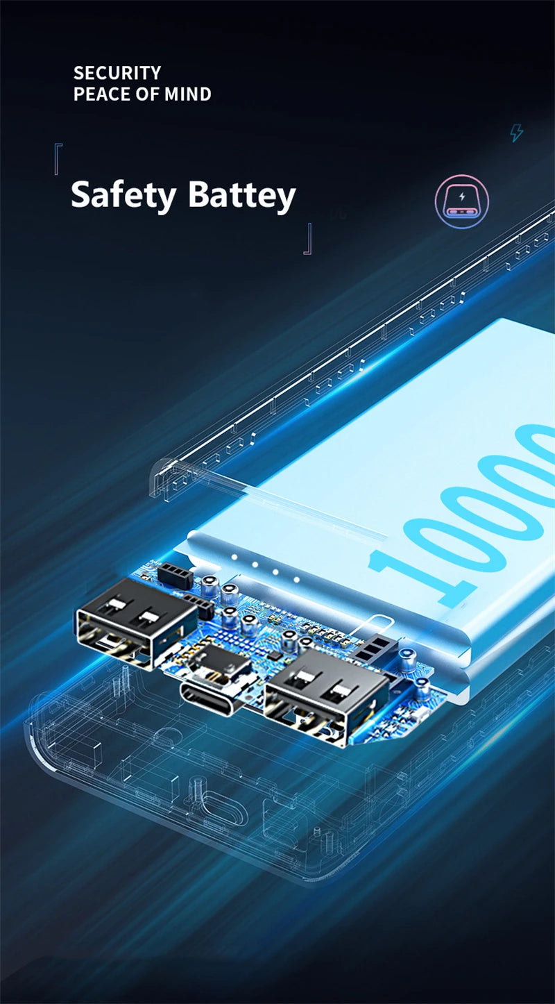 Mini Power Bank 20000mAh 5V 2A Chargeur Portable pour Gilet Chauffant Veste Power Bank pour Xiaomi Mi iPhone Vêtements Climatisés