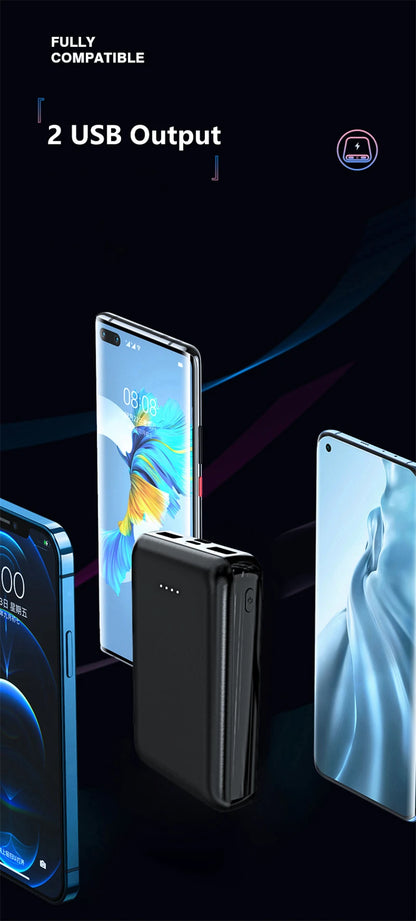 Mini Power Bank 20000mAh 5V 2A Chargeur Portable pour Gilet Chauffant Veste Power Bank pour Xiaomi Mi iPhone Vêtements Climatisés