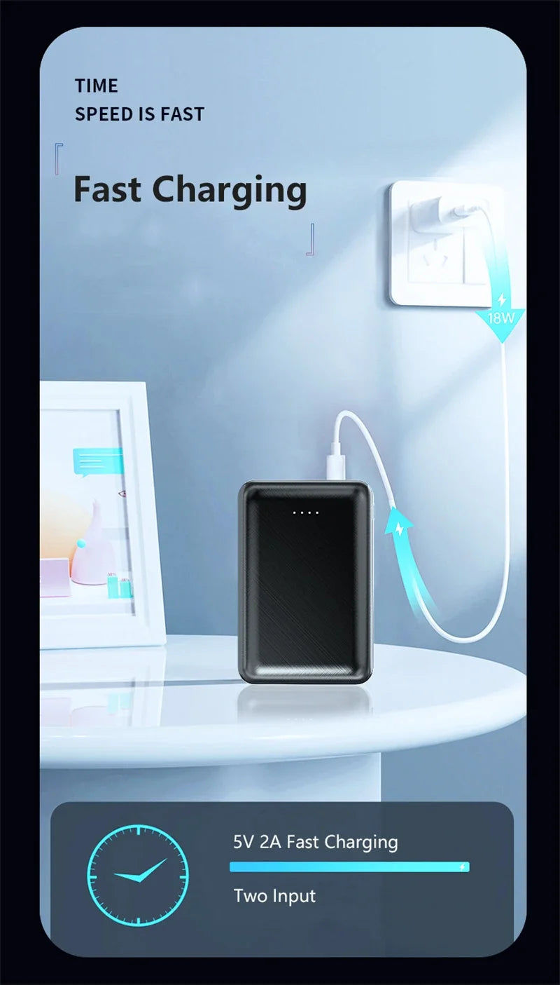 Mini Power Bank 20000mAh 5V 2A Chargeur Portable pour Gilet Chauffant Veste Power Bank pour Xiaomi Mi iPhone Vêtements Climatisés