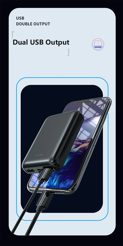 Mini Power Bank 20000mAh 5V 2A Chargeur Portable pour Gilet Chauffant Veste Power Bank pour Xiaomi Mi iPhone Vêtements Climatisés