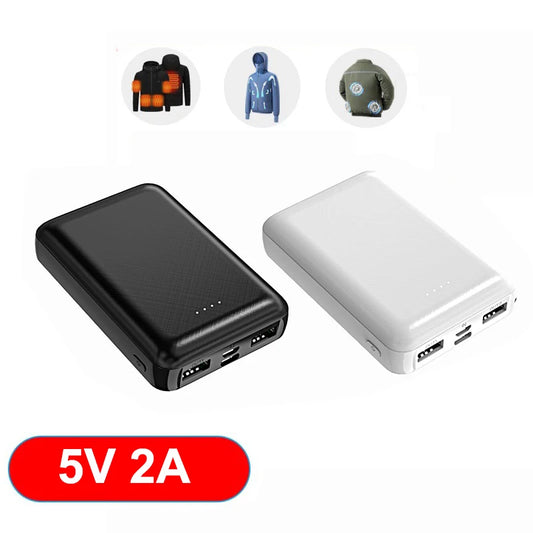 Mini Power Bank 20000mAh 5V 2A Chargeur Portable pour Gilet Chauffant Veste Power Bank pour Xiaomi Mi iPhone Vêtements Climatisés