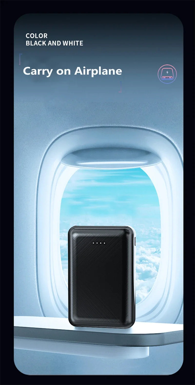 Mini Power Bank 20000mAh 5V 2A Chargeur Portable pour Gilet Chauffant Veste Power Bank pour Xiaomi Mi iPhone Vêtements Climatisés