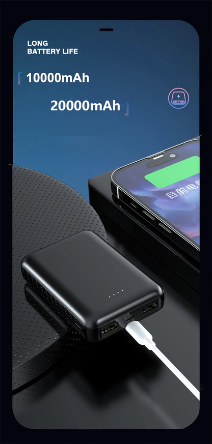 Mini Power Bank 20000mAh 5V 2A Chargeur Portable pour Gilet Chauffant Veste Power Bank pour Xiaomi Mi iPhone Vêtements Climatisés