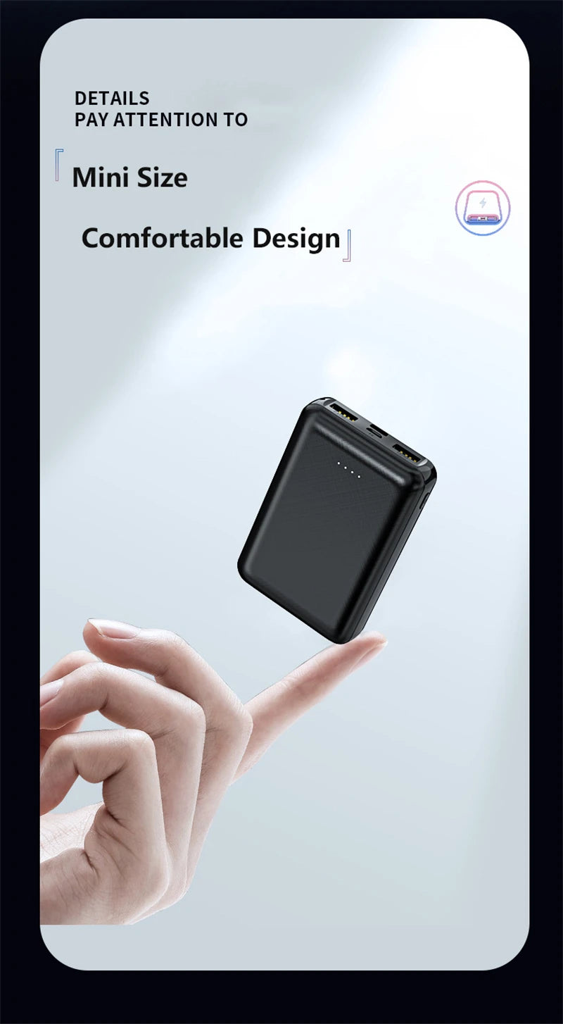 Mini Power Bank 20000mAh 5V 2A Chargeur Portable pour Gilet Chauffant Veste Power Bank pour Xiaomi Mi iPhone Vêtements Climatisés