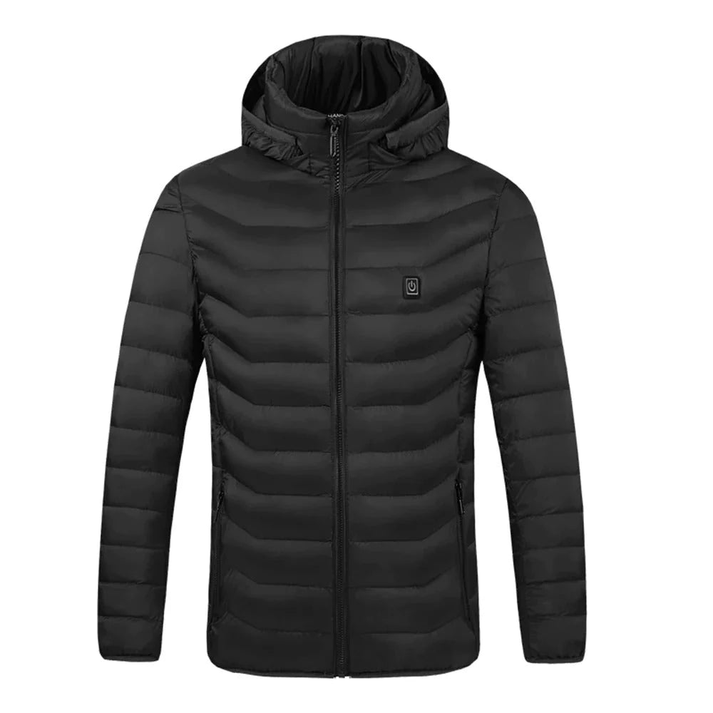 Winter Multi Zone Heating Jacket 2024 New Men's USB Intelligent Heating Waterproof Hooded Top Cold Resistant Warm Cotton Coat